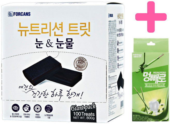 뉴트리션트릿 애견 눈 관절 피부 영양제 100개입 + 멍빼로 사은품, 눈물 100P + 멍빼로, 1개