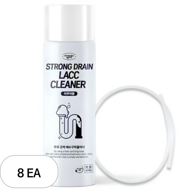무로 강력 배수구 락클리너 아쿠아향 본품 + 호스 50cm 세트, 425ml, 8세트