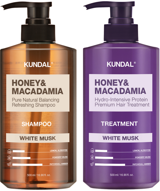 쿤달 네이처샴푸500ml + 트리트먼트500ml 화이트머스크향, 1개, 500ml
