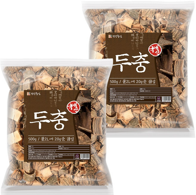 건강중심 국산 두충나무 껍질 두충차 500g, 2개