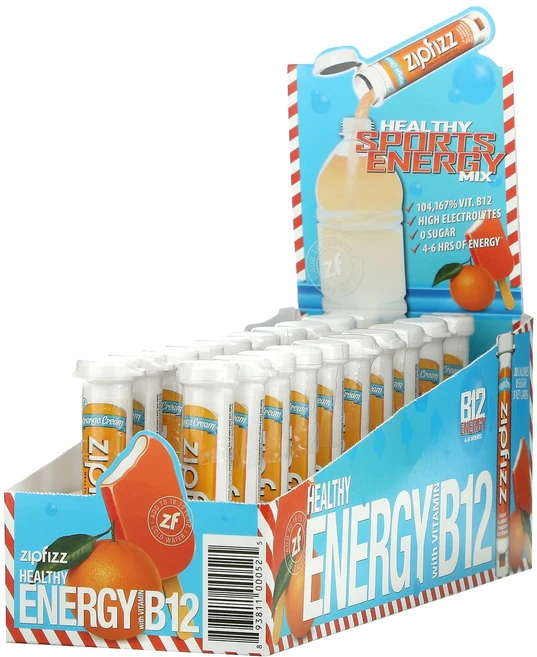 Zipfizz 헬시스포츠 에너지 믹스 비타민B12 함유 오렌지 크림 튜브 20개입 11g 0.39oz, 1개, 20정 - 쿠팡