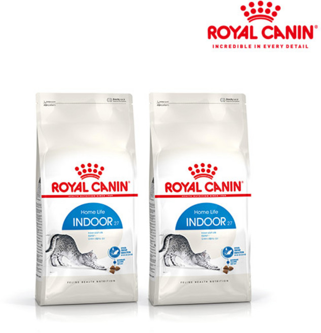 로얄캐닌 인도어27 고양이사료 캣 400g X2개 (800g), 2개, 닭