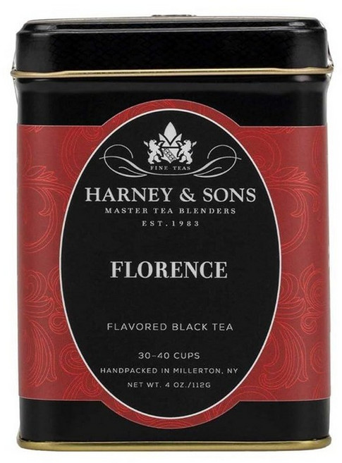 하니앤손스 Harney and Sons 아이리쉬 브렉퍼스트 티 | 118.3ml4온스 틴 100% 아삼 홍차 루즈 리프 대담한 164367, 플로렌스 - 초콜릿 헤이즐넛, 112g