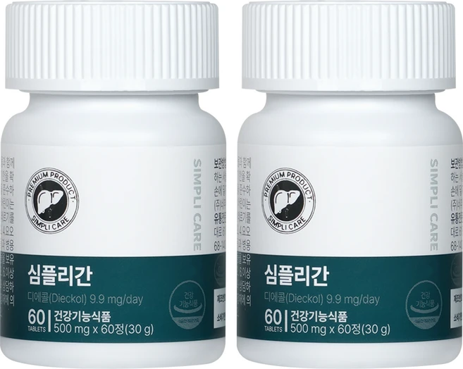 심플리케어 심플리간 간영양제, 60정, 2개 - 쿠팡