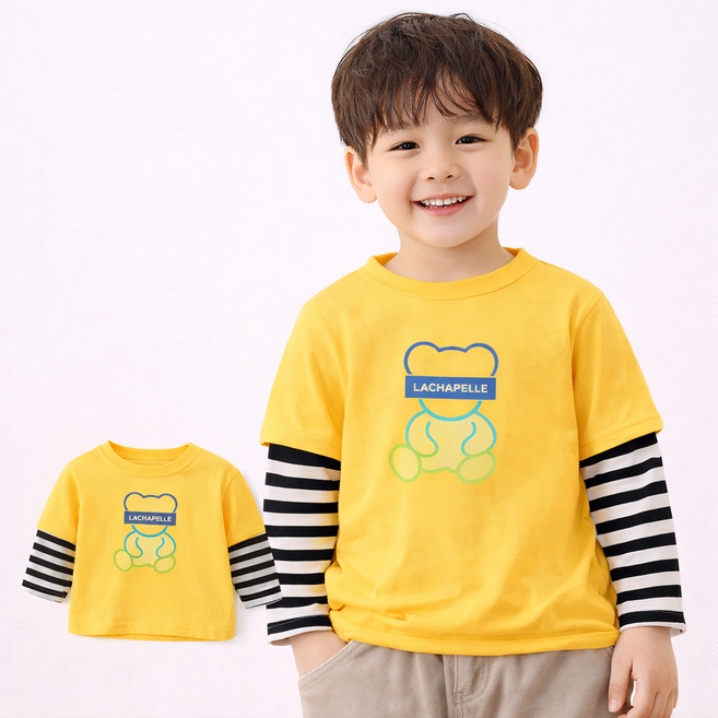 남아 여아 봄가을 긴팔 아동티셔츠 스타일 데일리룩 키즈티 편한 베이직