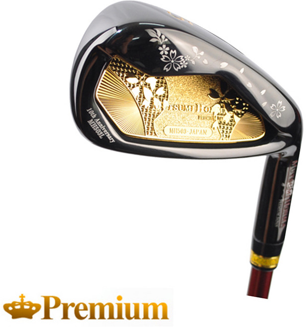 무쯔미혼마 프리미엄 블랙 라이트 여성 낱개 아이언 (7번 8번 9번 PW AW SW), 44도, L