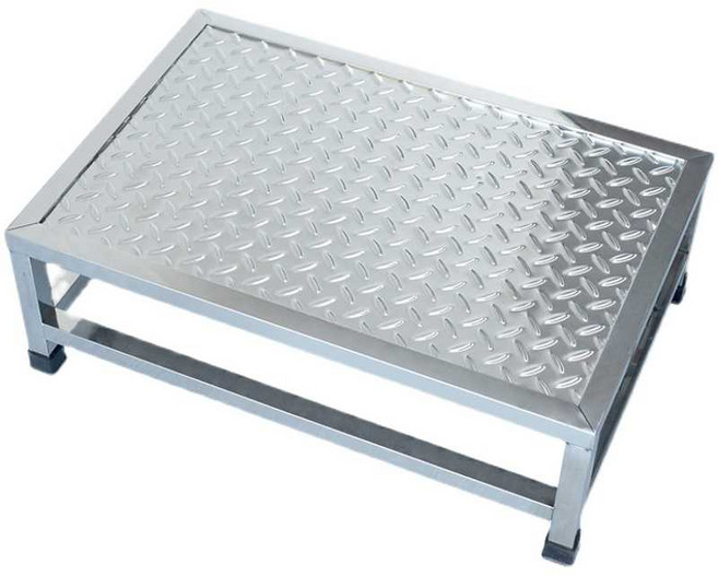 스테인레스 안전발판 사다리 철제 작업대 1단 발판, 길이 50 폭 50 높이 10cm