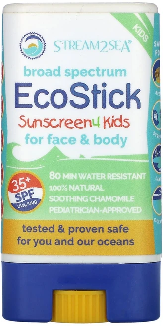 Stream2Sea EcoStick 자외선 차단제 4 어린이용 SPF 35+ 무향 16g(0.5oz) Stream2Sea (스트림투씨), Stream2Sea, EcoStick 자외선 차단제 4, 16g, 1개 - 쿠팡