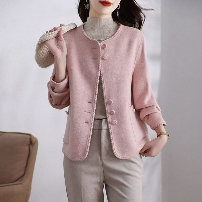 쩐쿠 여성 라운드 러블리 데일리 트위드 자켓 K0269