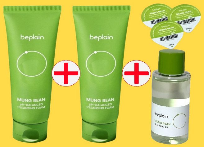비플레인 녹두 약산성 클렌징폼, 160ml, 2개