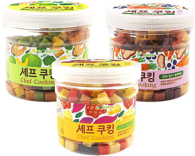 Innature 인네이처 셰프쿠킹 강아지 통간식 오리+당근+블루베리 400g 1개