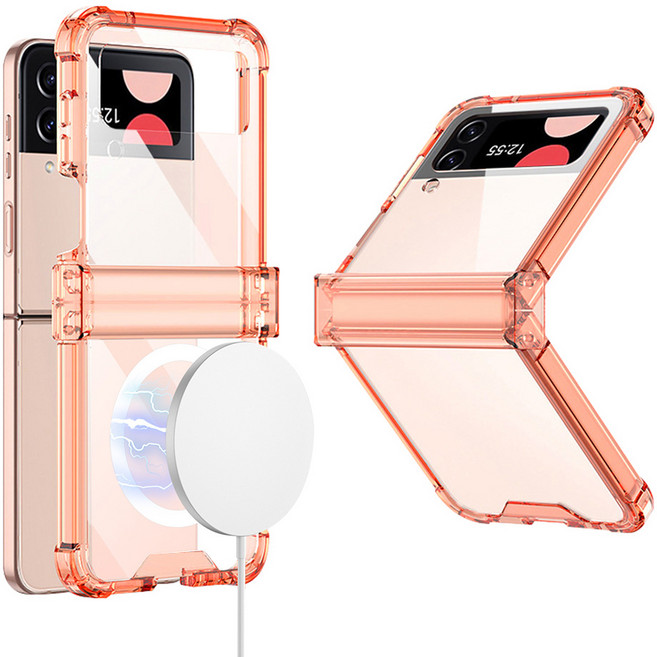 폰로드 맥세이프 투명 범퍼 힌지보호 지플립 케이스