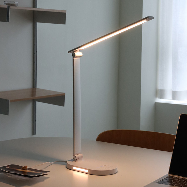 사는잼 안티 블루라이트 학습용 공부 책상 스탠드조명 독서등 플리커프리 밝기조절, 화이트