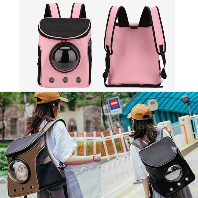 펫케어 백팩 이동장 슬링백 강아지 고양이 가방 이동가방 반려동물 유모차 심플이동가방, 블랙, 1개