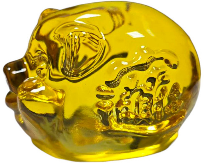 招財進寶風水擺飾 宗教藝品DIY手工藝, 琉璃金豬9cm, 1個