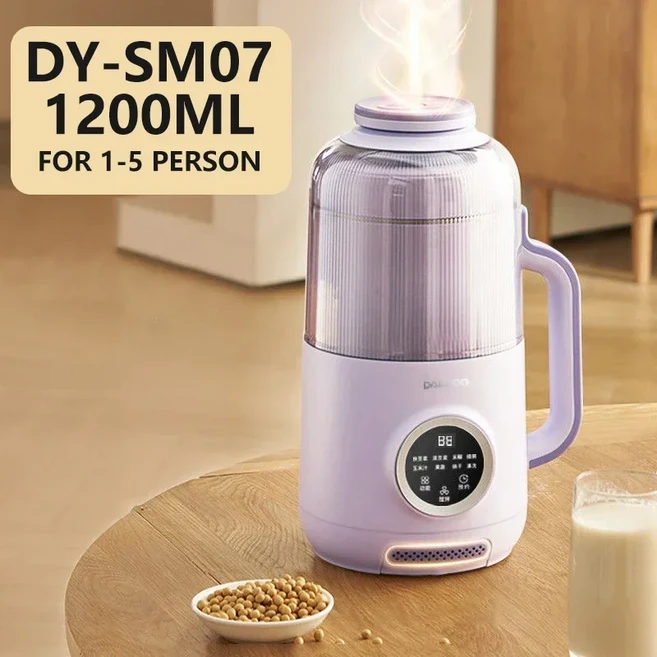 대우 홈 두유 제조기 800ML/1200M 식품 블렌더 고속 교반 벽파괴형 두유 제조기 저소음 디자인