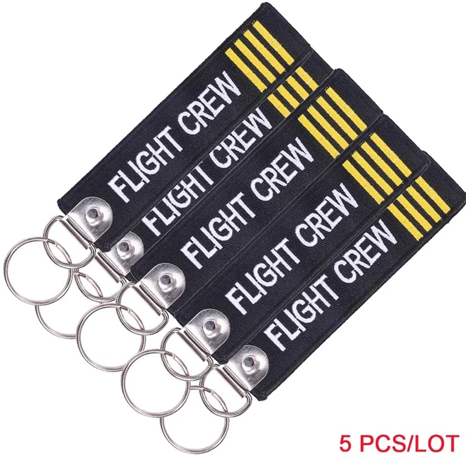 비행 전 제거 키 체인 태그 자수 부조종사 엔지니어 승무원 항공 선물 링 로트당 5 개