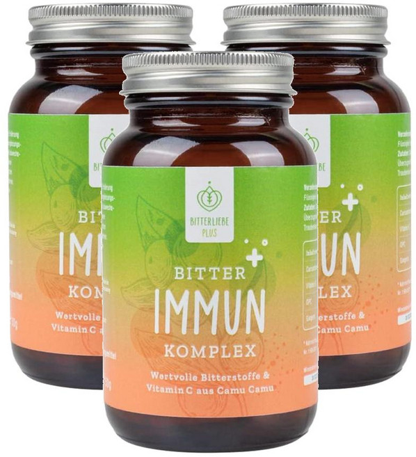 독일 비터리베 BitterLiebe Vitamin C 비터 이뮨 복합체 카무카무 + OPC 포도씨 추출물, 3개, 90정