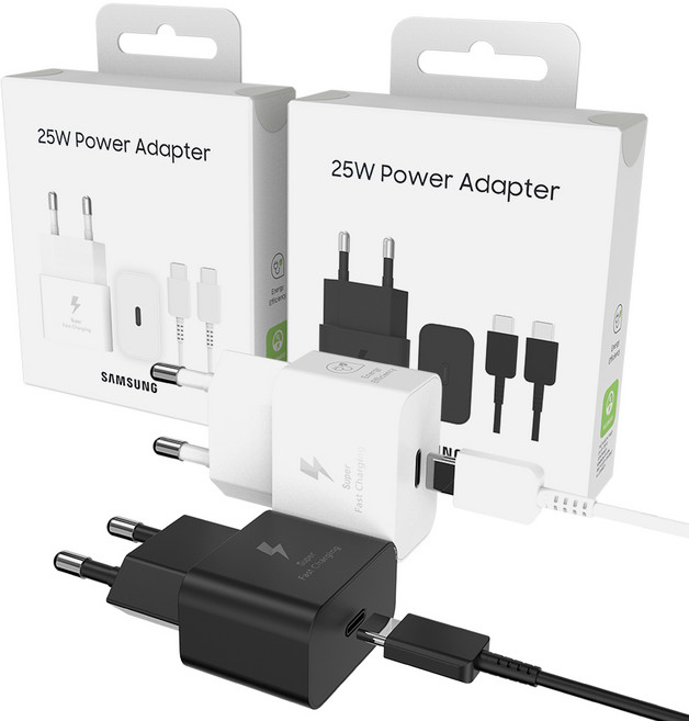 삼성 정품 25W C타입 초고속 절전형 GaN 충전기 케이블포함 갤럭시 S24 울트라 플러스 플립5 폴드5, 삼성 25W 절전형 충전기세트_화이트, 1개