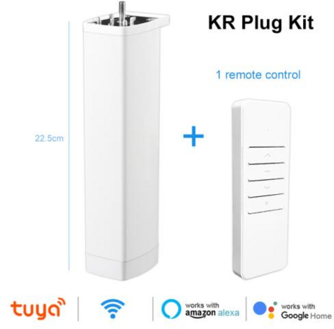 스마트 커텐 블라인드 쉐이드 Tuya Life 전동 커튼 모터 와이파이 지그비 3 세대 지능형 지지대 음성 제어 알렉사 구글 어시스턴트, 3) KR Plug Tuya Wifi, 1개