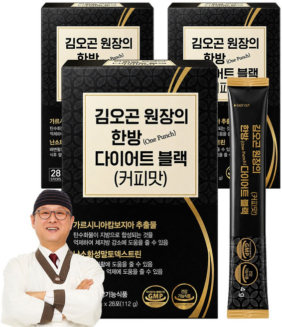 김오곤원장의 한방(Onepunch) 다이어트 카페 블랙(커피맛) 28포, 4g, 84개