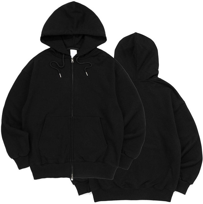 [인쇄비포함] 커스텀 헤비 쭈리 오버핏 투웨이 후드집업 맞춤 소량 주문 제작 단체티