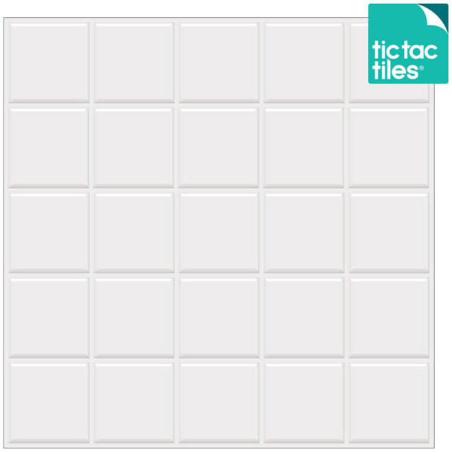 틱택타일 티커타일 스퀘어 화이트 붙이는타일 DIY 셀프인테리어