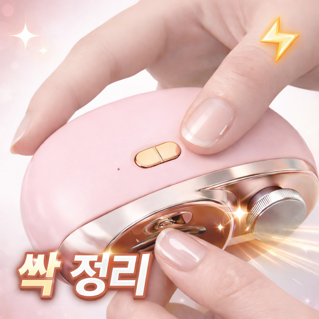 로라쉐 안심 전동 자동 손톱깎이 케어 휴대용, 1개, 핑크베이지