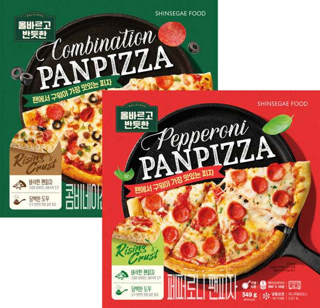 올바르고반듯한 콤비네이션 2 +페퍼로니 2 팬피자 세트, 1개