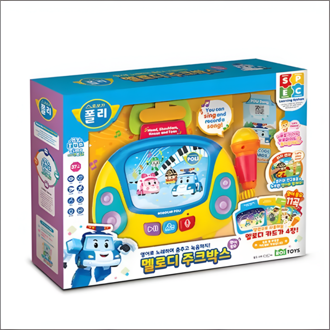 로보카 폴리 멜로디 주크박스 영어 동요 장난감, 기본, 1개
