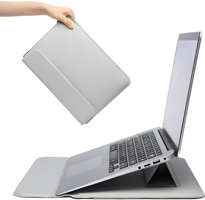 영원한 슬림 방열 거치대 노트북 파우치, 블랙, 1개