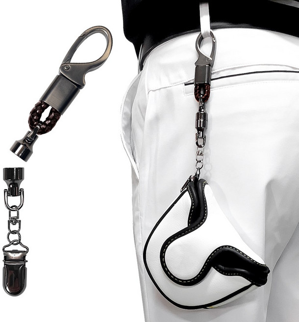 골프 자석 퍼터키퍼 퍼터커버 홀더 골프용품 필드용품 퍼터집게 라운딩용품, 1개, 브라운