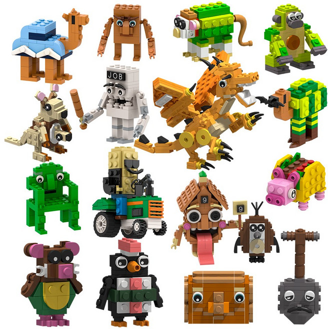 이탈리안 브레인롯 Italian brainrot 블록 17종(8종+9종) 두 패키지 한 세트 b1107, 17종, 1개