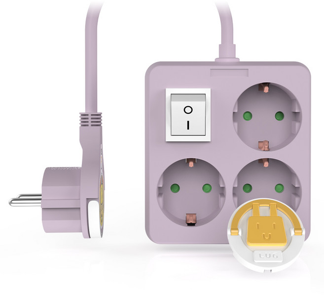 러그박스 3구 미니 스위치 멀티탭 납작한 슬림한 플러그 파스텔 멀티콘센트, 50cm, 미니 스위치 퍼플, 1개