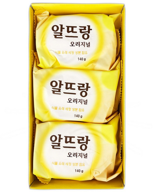 [마트999] 알뜨랑 오리지널 비누(옐로우) 140g X 3입 -TJ/손비누, 3개입