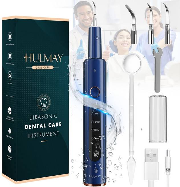 HULMAY 초음파치석제거기 M3U/M5 가정용 치아셀프스케일링 구강세척기 전동 치석제거, 블루