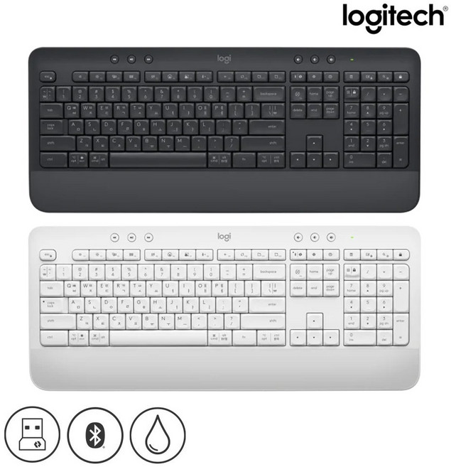 로지텍 코리아 정품 시그니처 K650 무선 블루투스 키보드 풀배열 커스터마이징 한글 자판, 제조사축, K650 풀배열, 그래파이트(블랙)