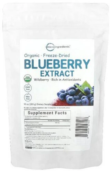 Micro Ingredients 유기농 동결 건조 블루베리 추출물 283g(10oz) Ingredients (마이크로 인그리디언츠), Micro Ingredients (마이크로 인그리디언츠, 283g, 1 - 쿠팡