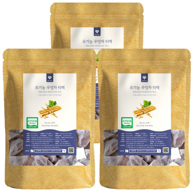 국산 유기농 볶은 우엉차 티백 건우엉 볶음 차 1g 30개입, 3개