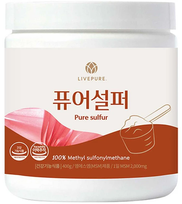 리브퓨어 퓨어설퍼 400g MSM 제품, 1개 - 쿠팡