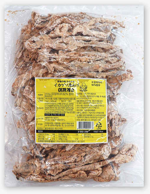 오지상구루메 이까게소 1kg 오징어다리튀김, 1개