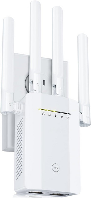 2026 WiFi Extender 신호 부스터 이더넷 포트가 있는 가정용 중계기 무선 라우터 증폭기 메시 6배 빠른 액세스 포인트 탭 설정, White