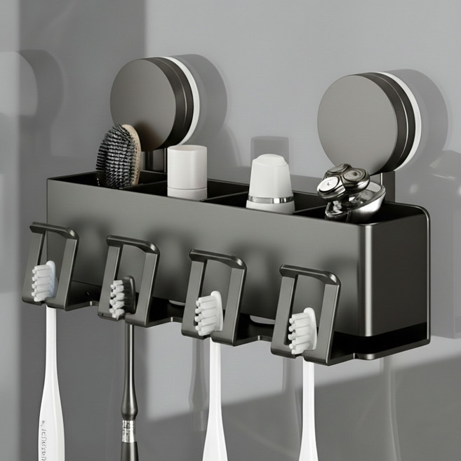 필인어스 탈부착 강력 흡착 칫솔 걸이, 4구