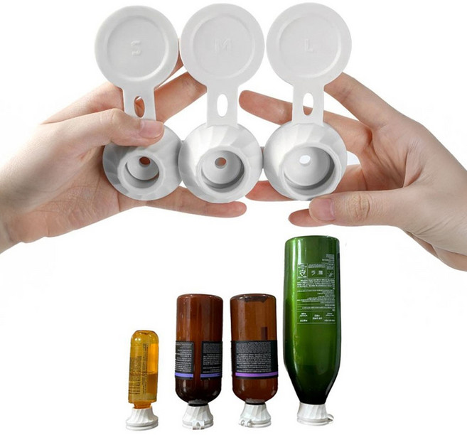 간편 실리콘 거꾸로캡 6개 세트 샴푸 로션 주방 세제 알뜰 절약 캡 거꾸로 뚜껑, 그레이 6P