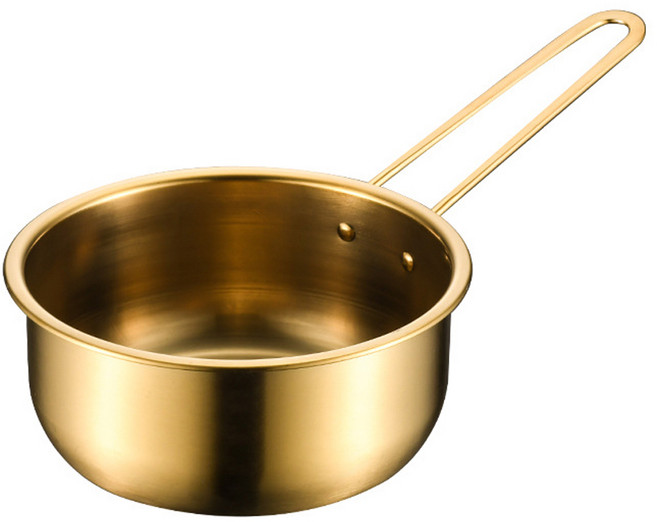 살림의지혜 인덕션 라면냄비 편수 티타늄 도금, 1개, 골드, 18cm