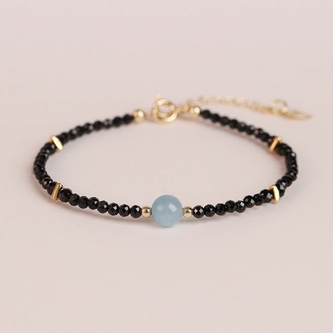 아쿠아마린 팔찌 천연 원석 블랙 스피넬 by 리마린