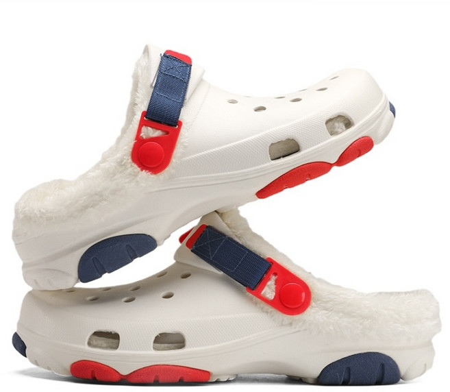 하모리 포근한 겨울 방한 털 실내화 발이 편한 가벼운 EVA 남여공용 커플 샌들 슬리퍼 끈조절이 가능한 캠핑 슈즈