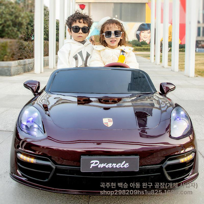 파나메라 어린이 전기 자동차 2인승 어린이자동차 유아전동차 2인승전동차 아기전동차, 1개, 도장빨강-사륜구동-가죽시트-발포휠-초위그래핀