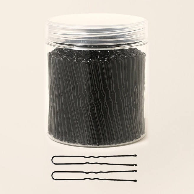 이플새라 대용량U핀 500개 블랙 머리핀 세트