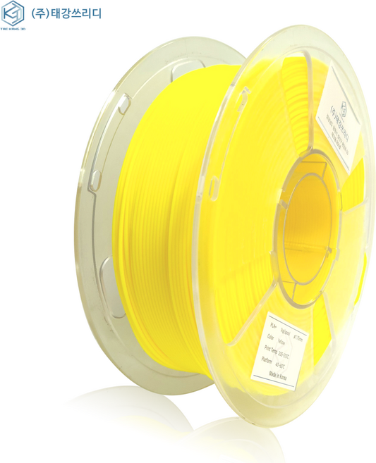 고품질 국산 PLA+ 필라멘트 1kg/1.75mm 3D프린터 펜 재료 뱀부랩호환, 형광옐로우